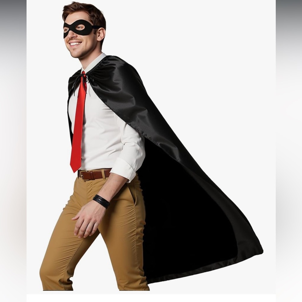🆕 Adult Superhero Cloak & Cape Duo Set with Mask